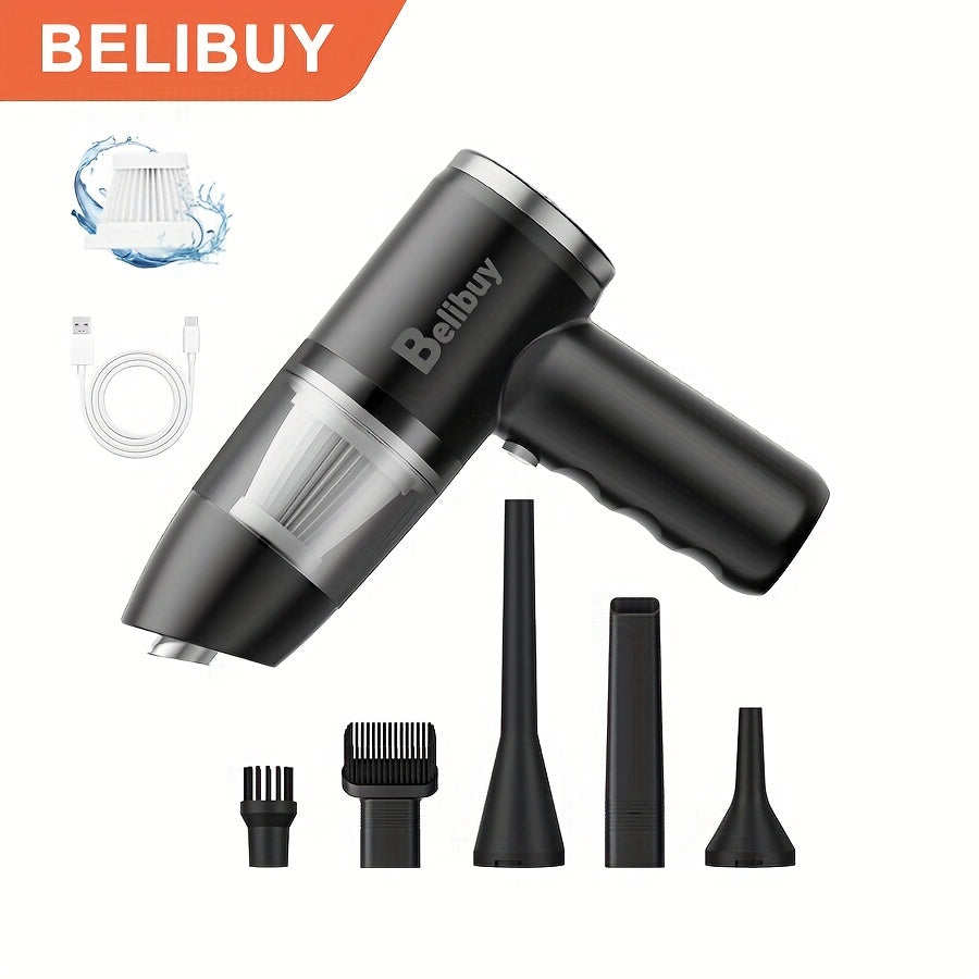 Portable cordless handheld vacuum cleaner, cyclonic aspirated car vacuum cleaner, combined blow and suction, rechargeable powerful car/office/home vacuum cleaner