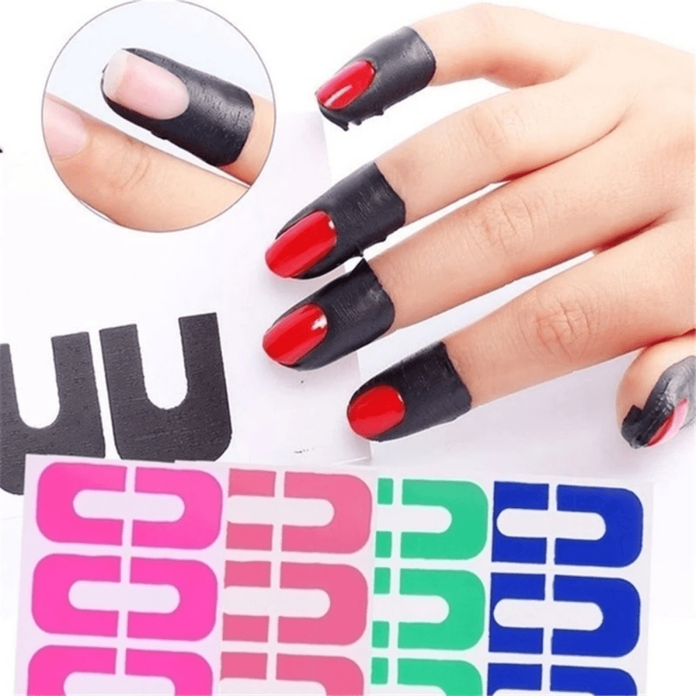 [U-shape Nail Protector] Plastic U-shape Nail Polish Protector | Latex Nail Polish Barrier | Hot Stamping For Anti-overflow Nail Polish
