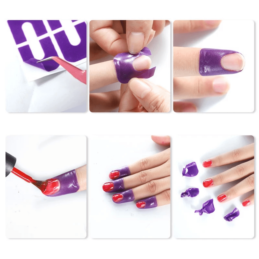 [U-shape Nail Protector] Plastic U-shape Nail Polish Protector | Latex Nail Polish Barrier | Hot Stamping For Anti-overflow Nail Polish