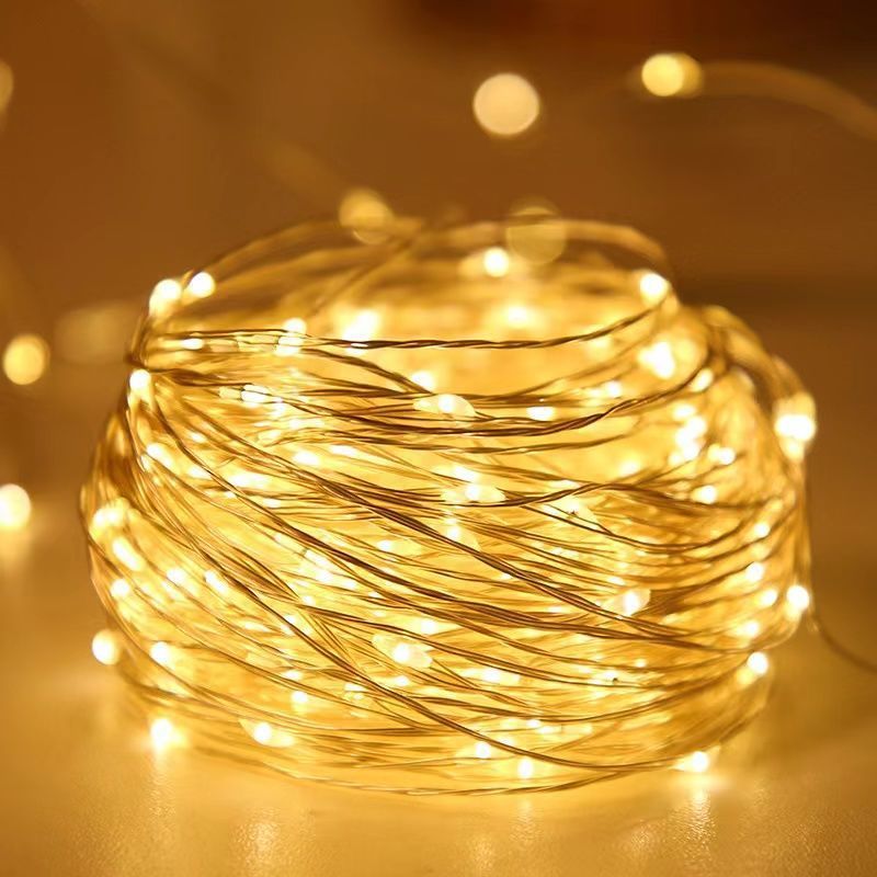 1pc Creative Fairy String Lights - 1m10/2m20/3m30/5m50/10m100LED, Multi-Scene Decorations for Bedroom, Party, Wedding, Outdoor Camping, Hiking, Christmas, Halloween, Gifts for Mom, Mother's Day, Ramadan, Valentine's Day