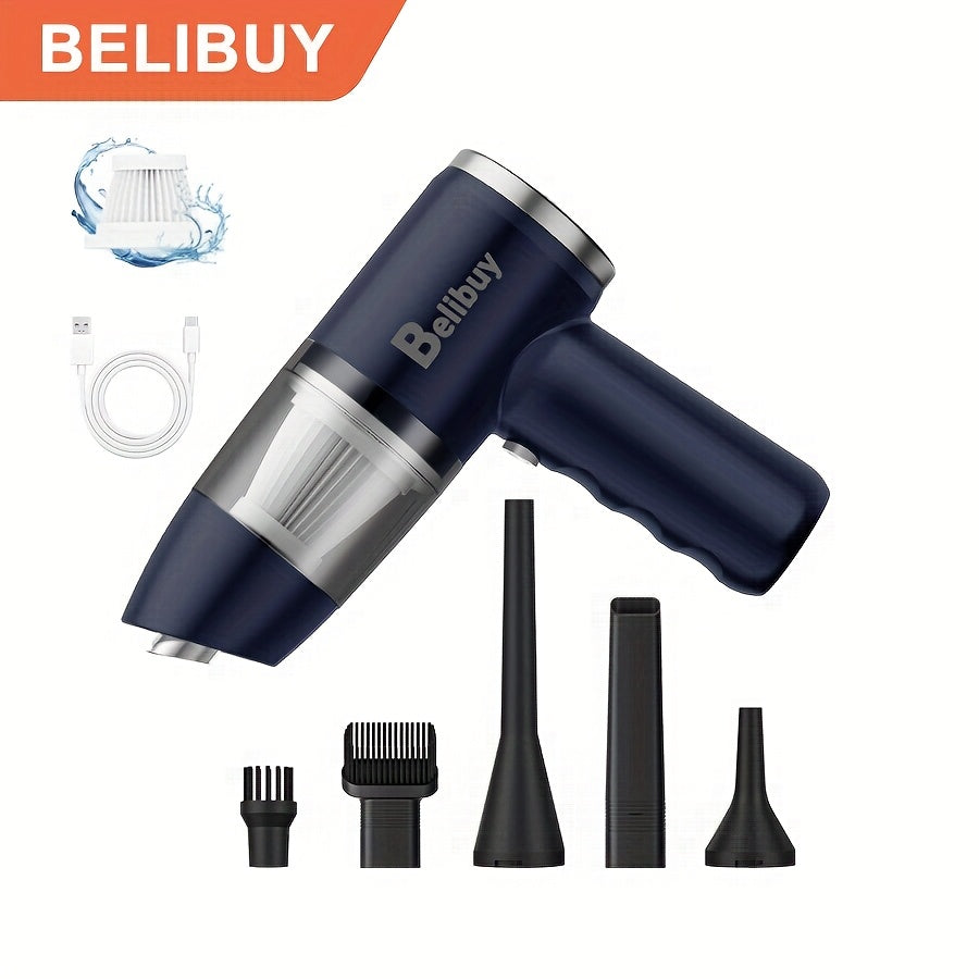 Portable cordless handheld vacuum cleaner, cyclonic aspirated car vacuum cleaner, combined blow and suction, rechargeable powerful car/office/home vacuum cleaner