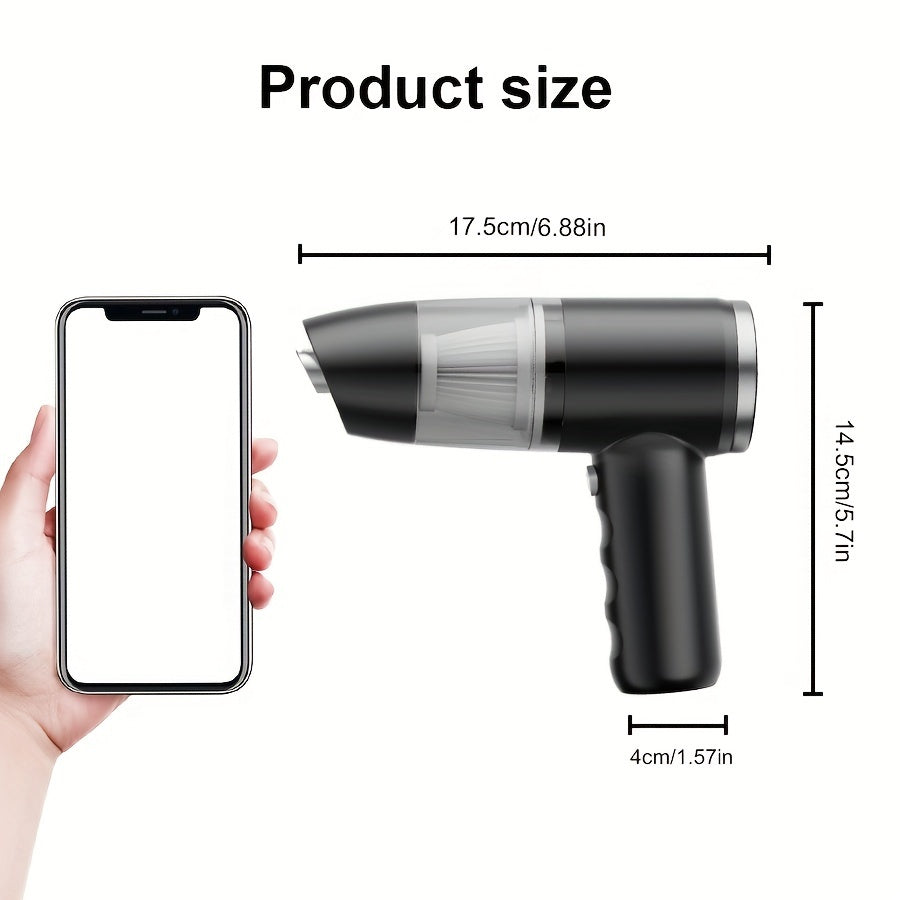Portable cordless handheld vacuum cleaner, cyclonic aspirated car vacuum cleaner, combined blow and suction, rechargeable powerful car/office/home vacuum cleaner