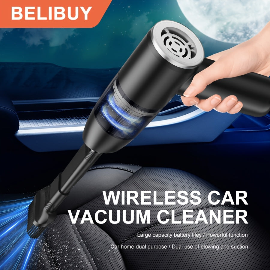 Portable cordless handheld vacuum cleaner, cyclonic aspirated car vacuum cleaner, combined blow and suction, rechargeable powerful car/office/home vacuum cleaner