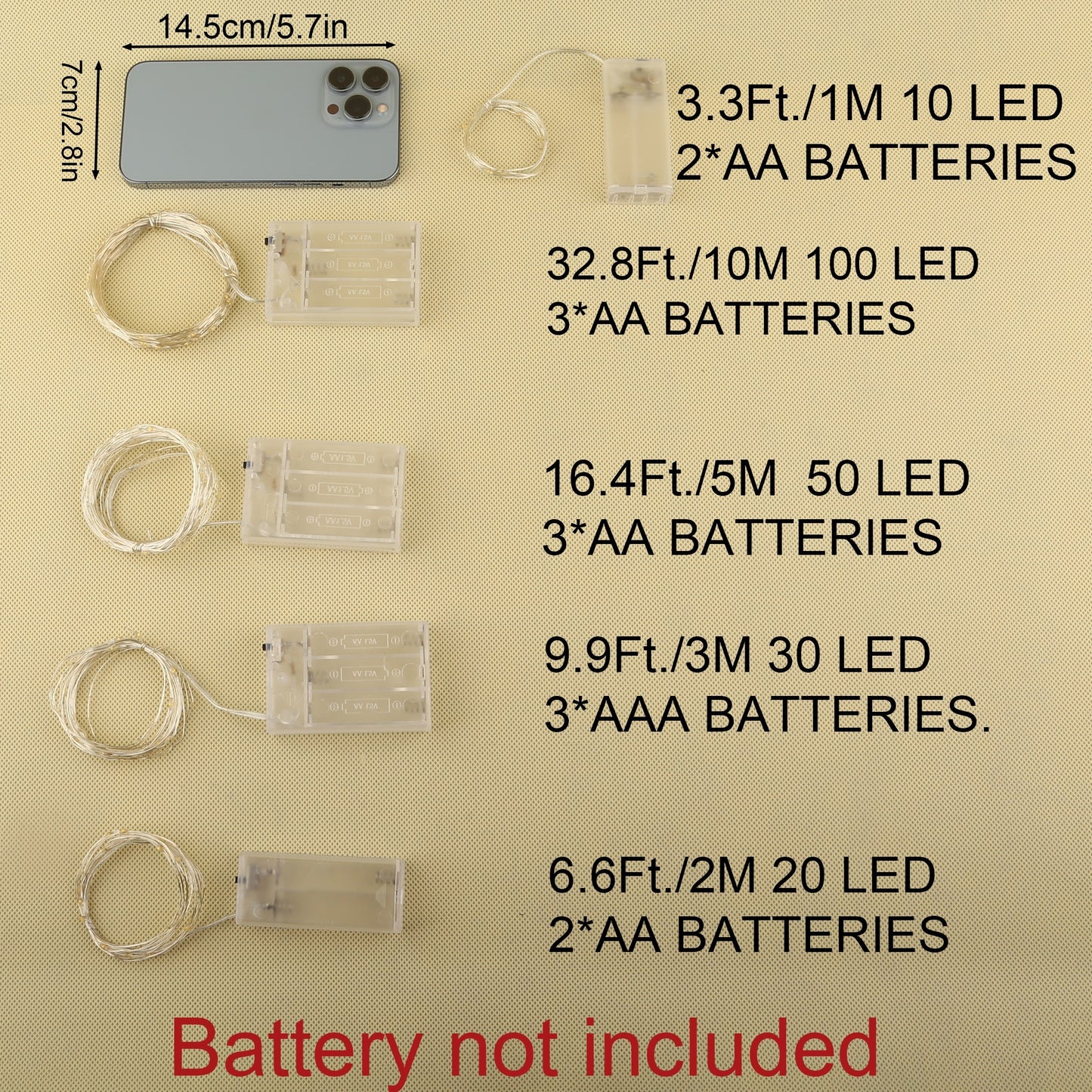 1pc Creative Fairy String Lights - 1m10/2m20/3m30/5m50/10m100LED, Multi-Scene Decorations for Bedroom, Party, Wedding, Outdoor Camping, Hiking, Christmas, Halloween, Gifts for Mom, Mother's Day, Ramadan, Valentine's Day