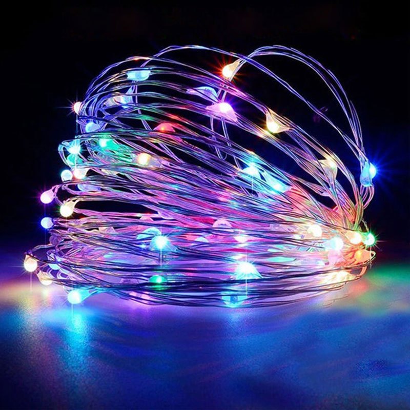 1pc Creative Fairy String Lights - 1m10/2m20/3m30/5m50/10m100LED, Multi-Scene Decorations for Bedroom, Party, Wedding, Outdoor Camping, Hiking, Christmas, Halloween, Gifts for Mom, Mother's Day, Ramadan, Valentine's Day