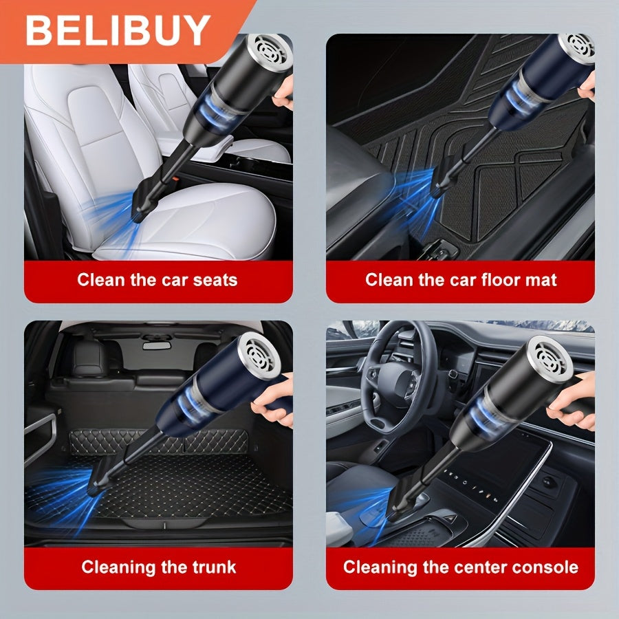 Portable cordless handheld vacuum cleaner, cyclonic aspirated car vacuum cleaner, combined blow and suction, rechargeable powerful car/office/home vacuum cleaner