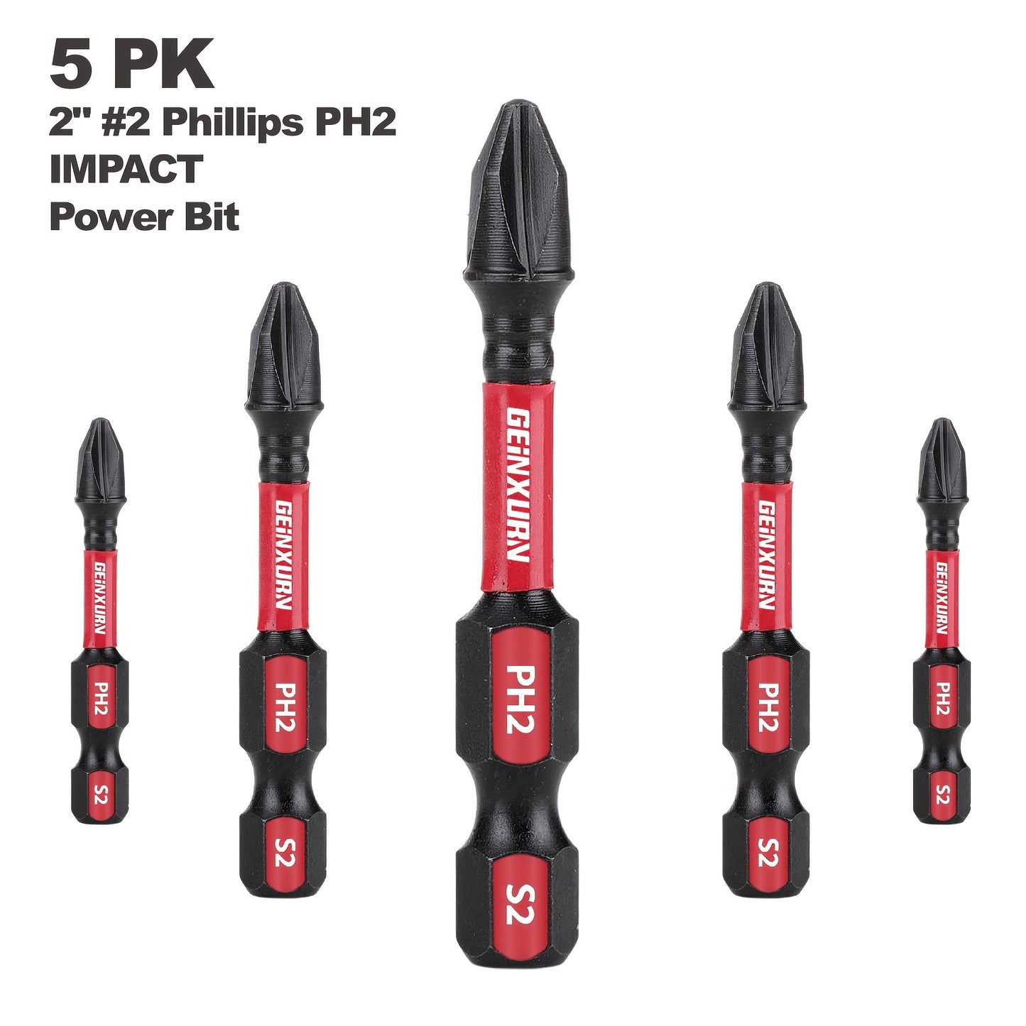 5/10/20pcs 50mm/2Inch Phillips PH2 Impact Screwdriver Bit, For Plastic Products, Woodwork Articles, Metal Works In Family, Factory, Office Etc.