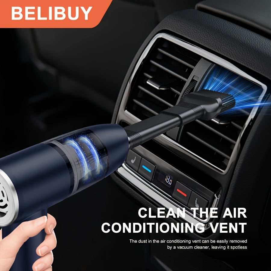 Portable cordless handheld vacuum cleaner, cyclonic aspirated car vacuum cleaner, combined blow and suction, rechargeable powerful car/office/home vacuum cleaner
