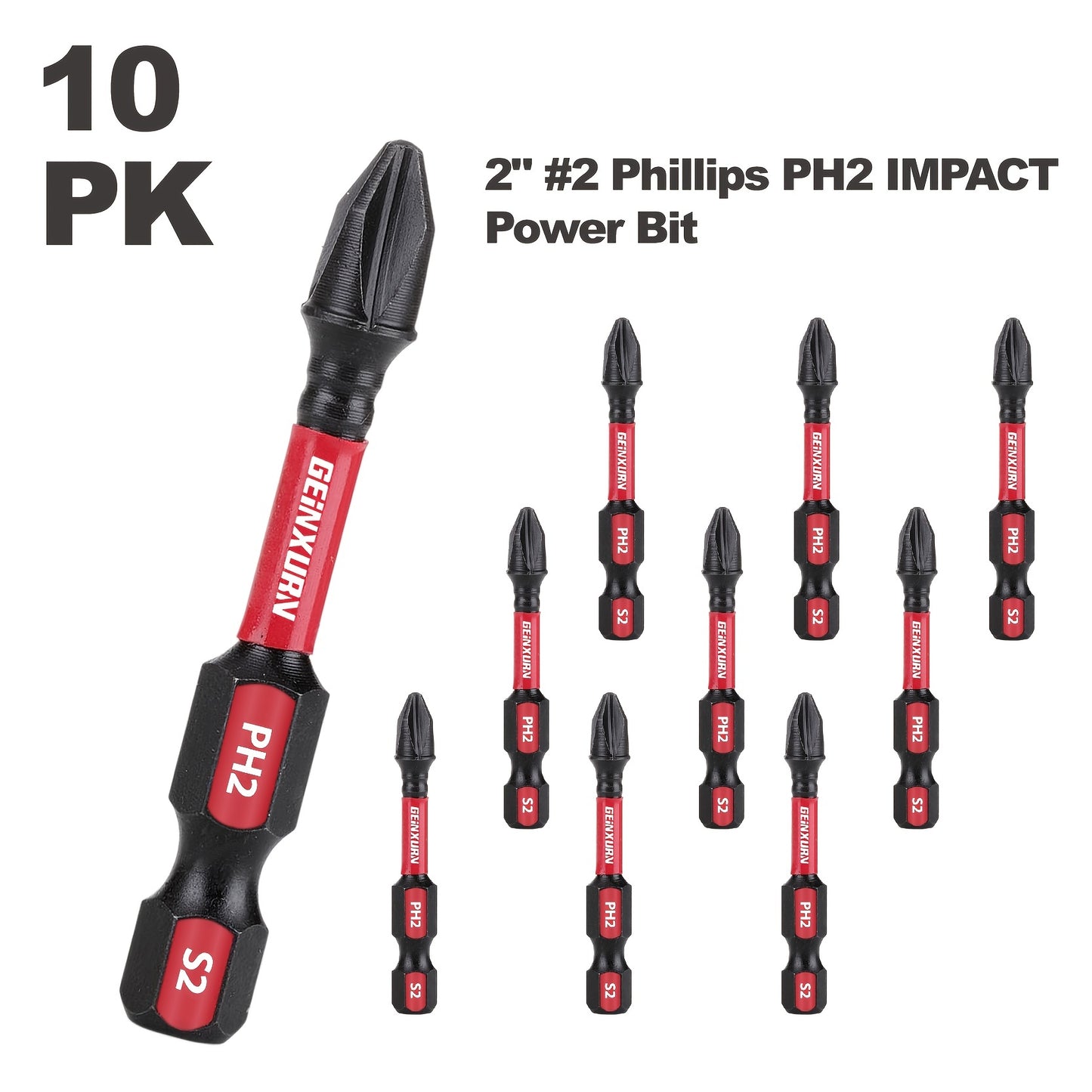 5/10/20pcs 50mm/2Inch Phillips PH2 Impact Screwdriver Bit, For Plastic Products, Woodwork Articles, Metal Works In Family, Factory, Office Etc.